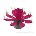 Fourteen Candles Rotatory Multicolor Flower Candle